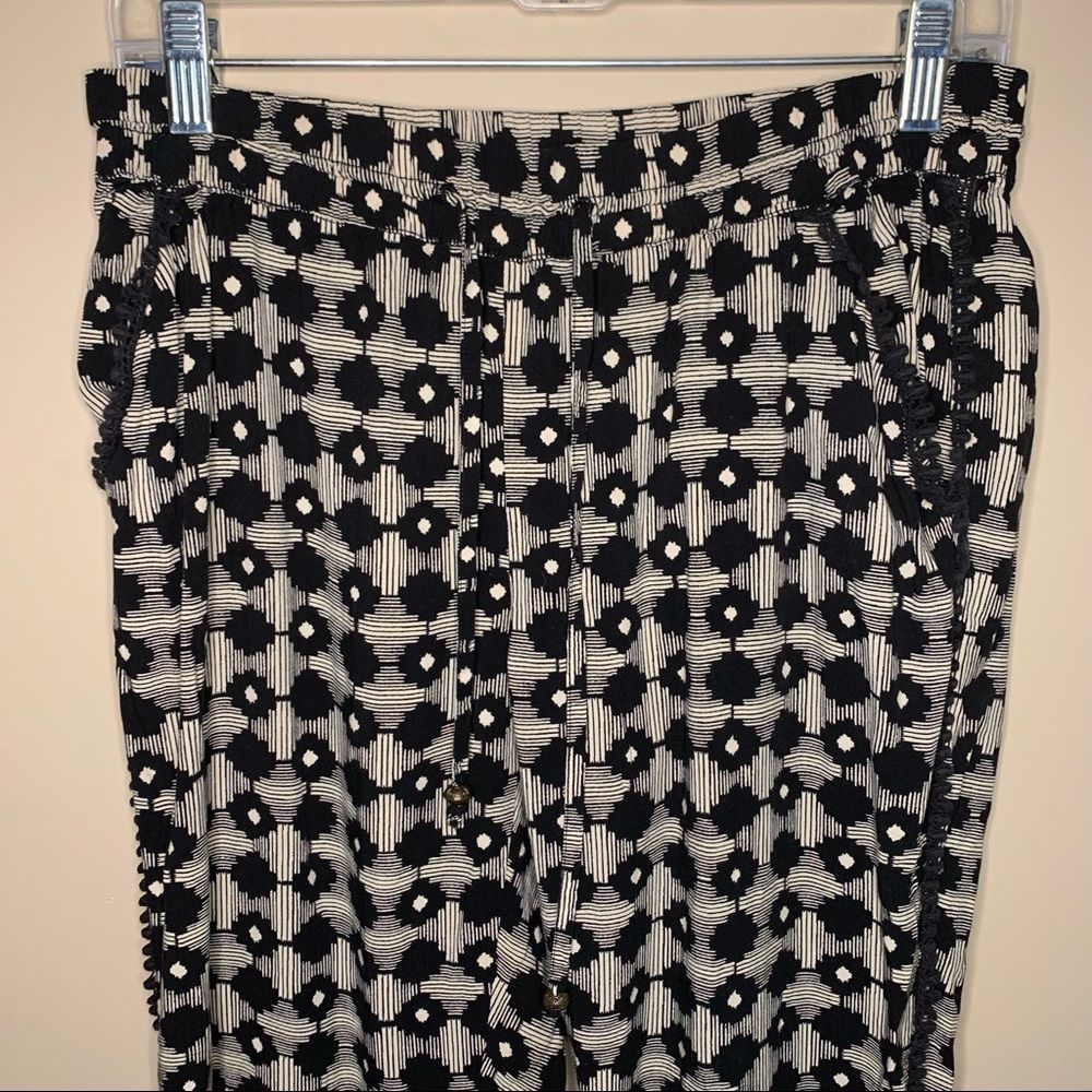 Anthropologie Hei Hei Goh Black Printed Tapered Pants Women’s Size Small - Picture 5 of 13